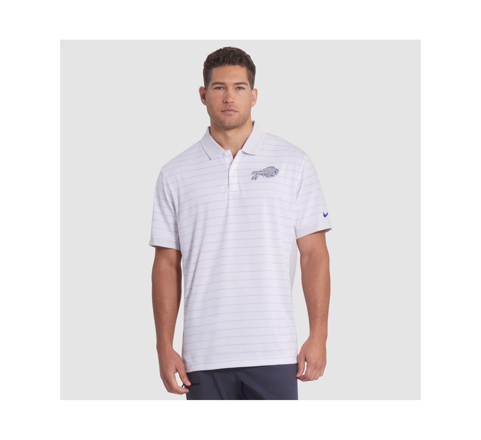 Nike Мужской White Buffalo Bills 2025 Rivalries Collection Sideline Victory Striped Dri-FIT Polo Shirt