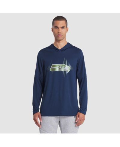 Nike Men's College Navy Seattle Seahawks 2025 Rivalries Collection Sideline Dri-FIT Long Sleeve Hoodie T-Shirt