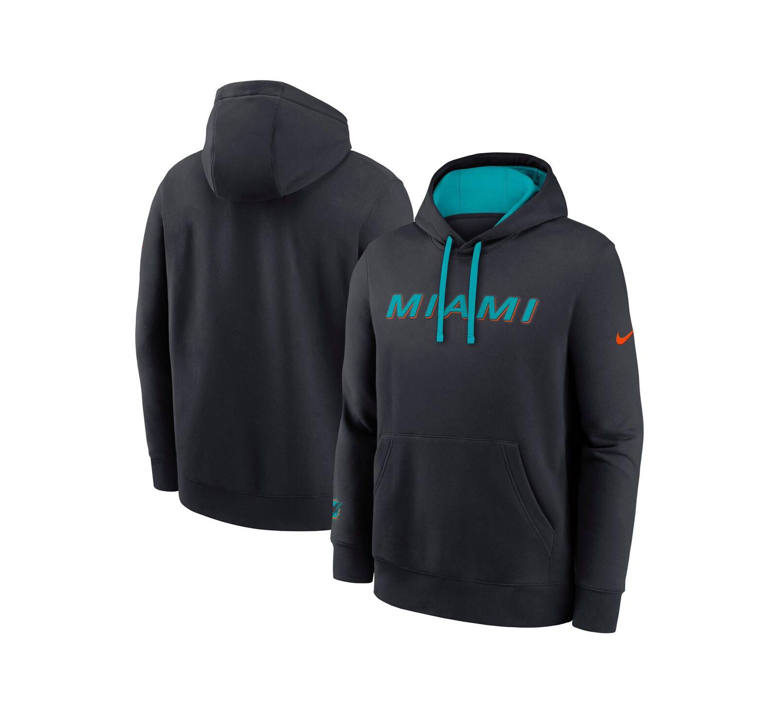 Nike Мужская толстовка Nike Miami Dolphins 2025 Rivalries Collection Club Hoodie, Pitch Blue