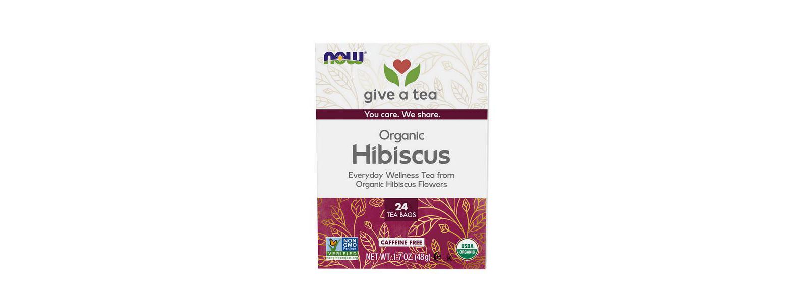 Чай NOW Foods Hip Hibiscus Tea, 24 bags