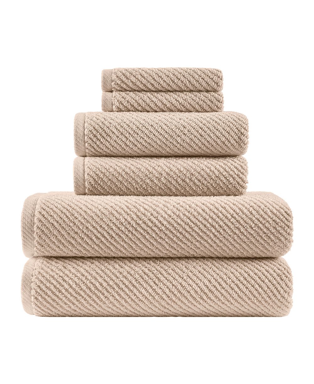 Madison Park Diagonal Ribbed Cotton 6-Pc. Towel Set