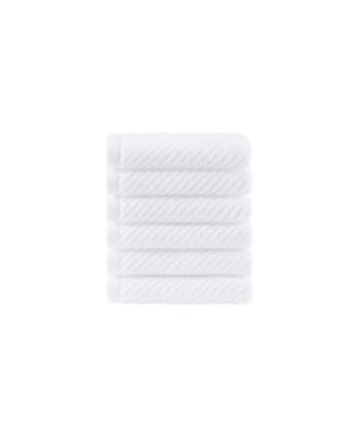 Madison Park Diagonal Ribbed Cotton 6-Pc. Washcloths Set