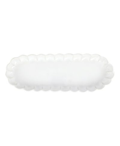 Декоративный овальный поднос VIETRI Incanto Stone White Ruffle