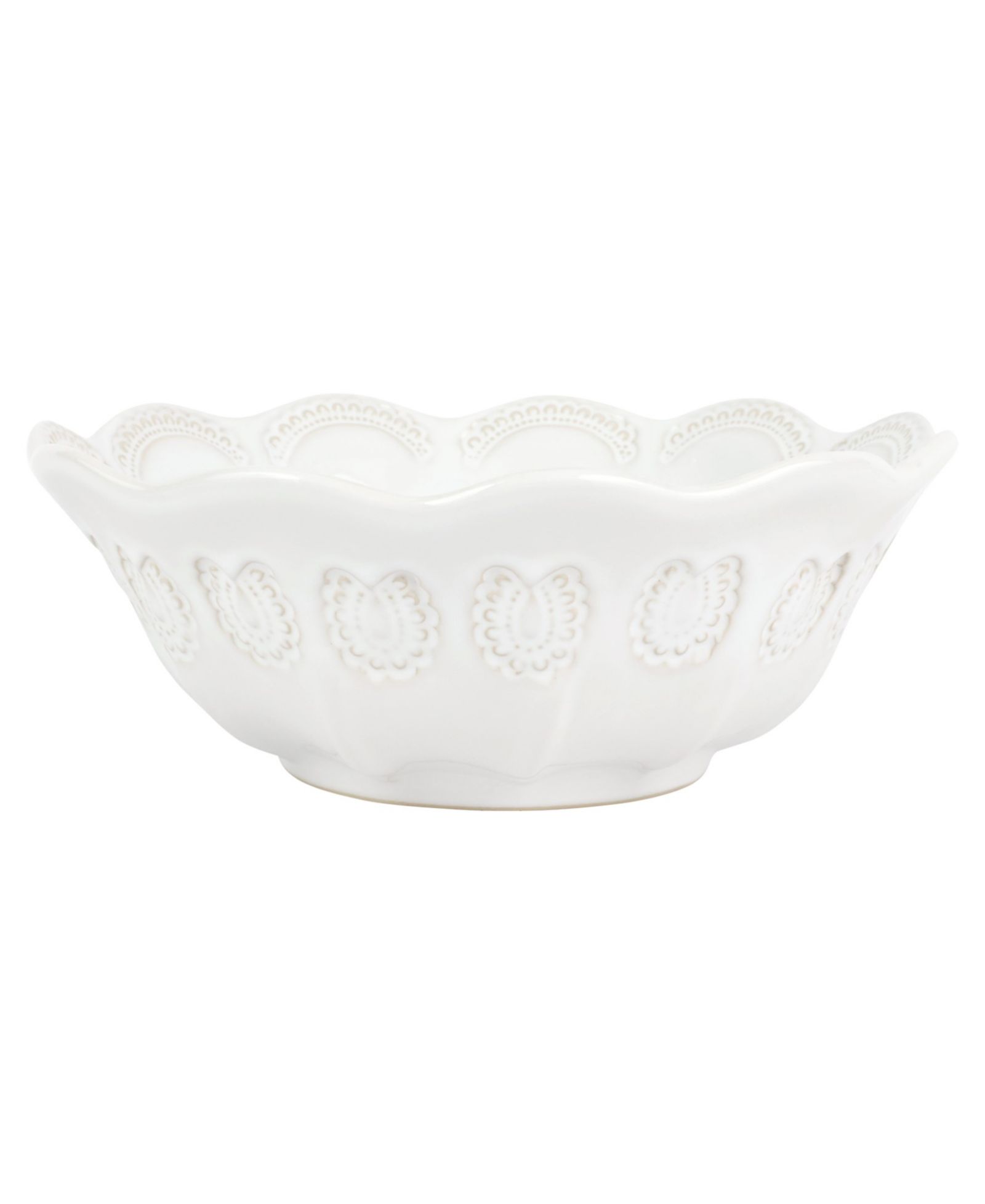 Круглая миска VIETRI Incanto Stone White Lace Medium