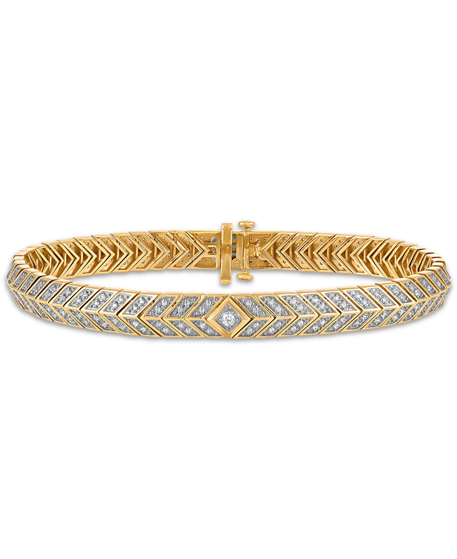 Esquire Men's Jewelry браслет с бриллиантом (1 ct. t.w.) из позолоченного стерлингового серебра 14k
