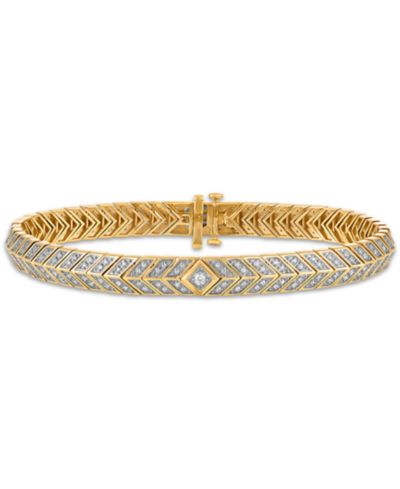 Esquire Men's Jewelry браслет с бриллиантом (1 ct. t.w.) из позолоченного стерлингового серебра 14k