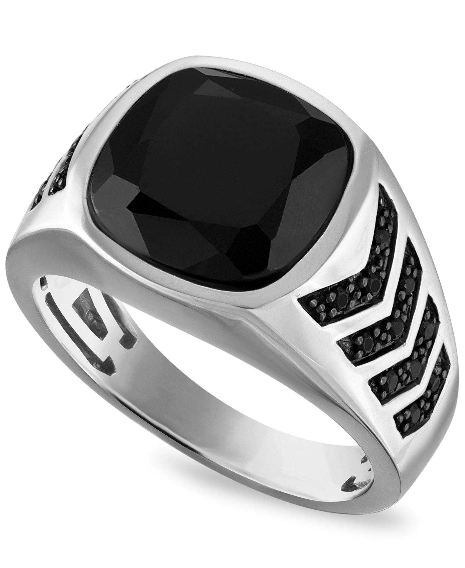Esquire Men's Jewelry кольцо из стерлингового серебра с черным ониксом и черным шпинелем