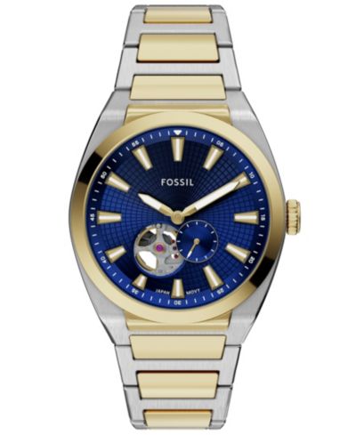 Мужские автоматические часы Fossil Everett с двухцветным стальным корпусом 42mm