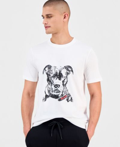 Hugo by Hugo Boss Мужская футболка с прингом собаки Dubrox, короткий рукав