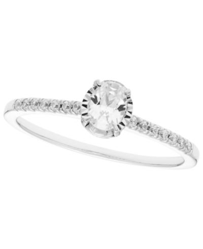 Бриллиантовое кольцо Macy's (1/4 ct. t.w.), белое золото 14k