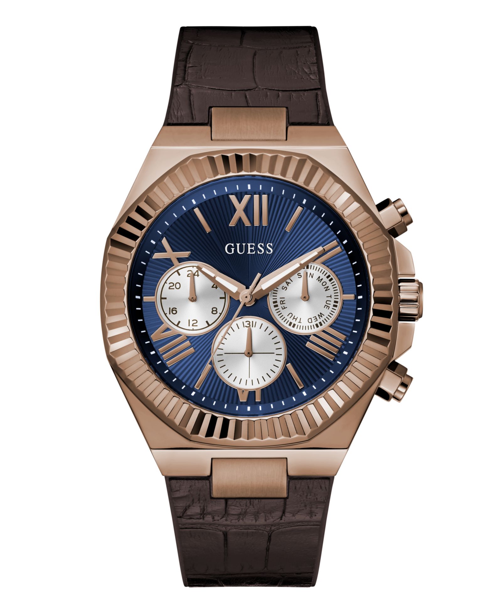 Мужские часы GUESS Brown Multi-Function, 44mm