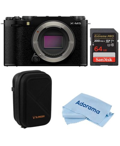 Беззеркальная камера Fujifilm X-M5, черная, комплект с картой 64GB и чехлом