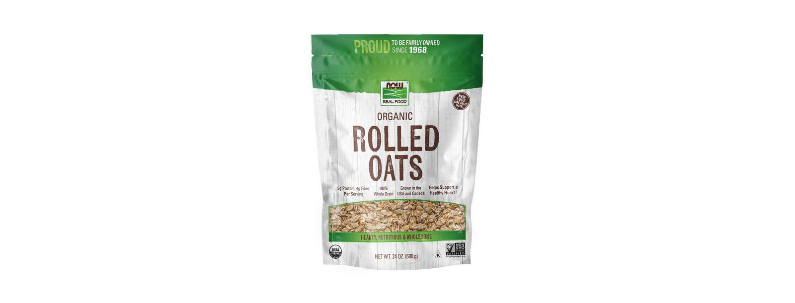 NOW Foods Овсяные хлопья Rolled, 24 oz