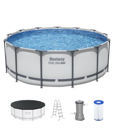 Bestway Steel Pro MAX 13'x48" Round Above Ground Swimming Pool with Pump and Cover