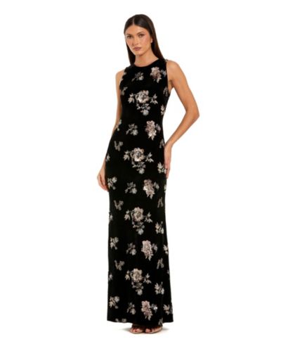 Mac Duggal Women's Embellished Velvet High Neck Sleeveless Gown