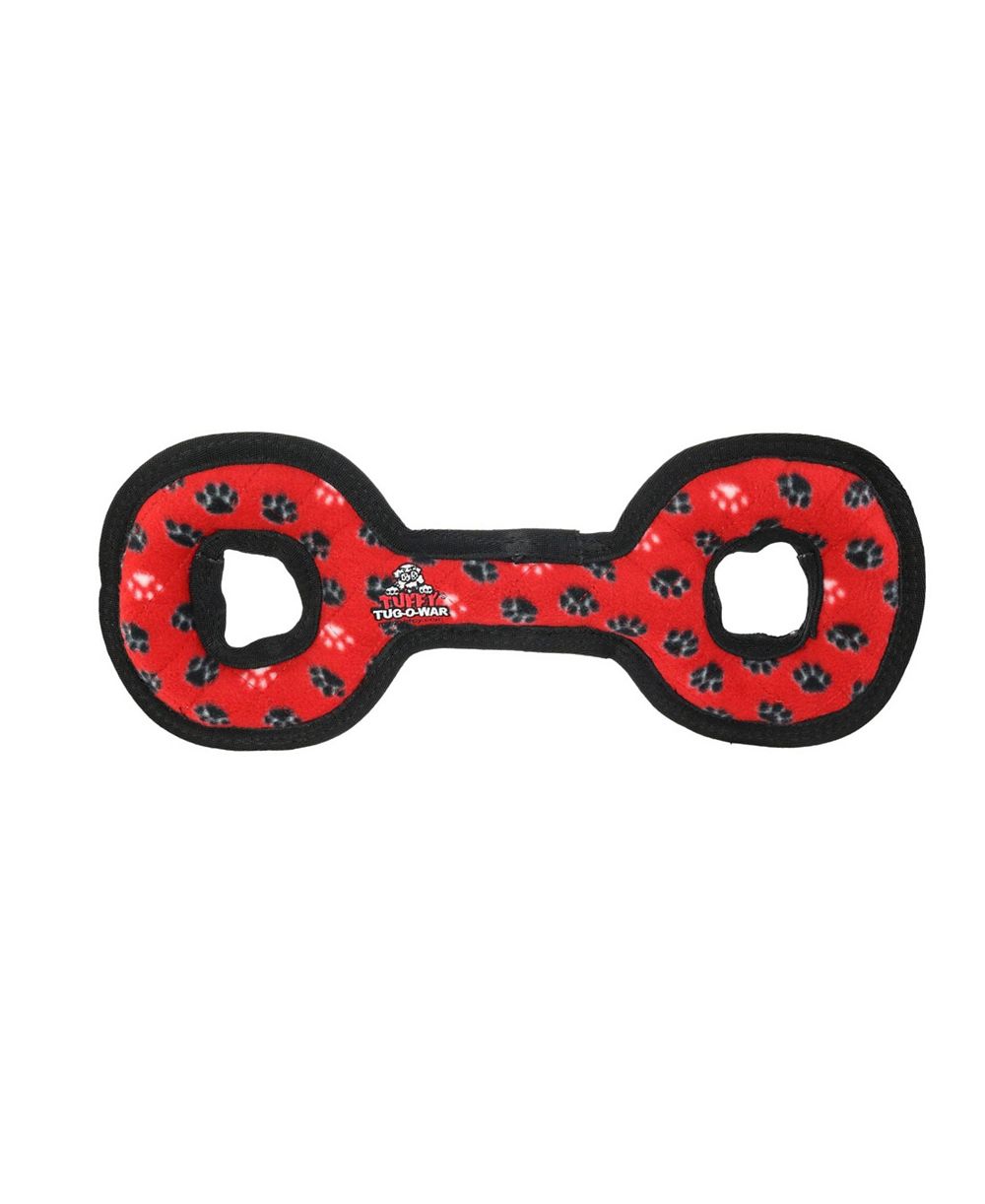 Tuffy Игрушка для собак Tug-O-War Red Paw, прочный мягкий пищащий плюш, Medium