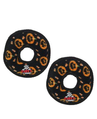 Tuffy Holiday Jr Ring Pumpkin 2 Pack , Durable Plush Squeaky Dog Toy