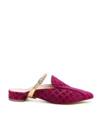 Alterre Women's Burgundy Suede Twiggy Customizable Loafer Slide