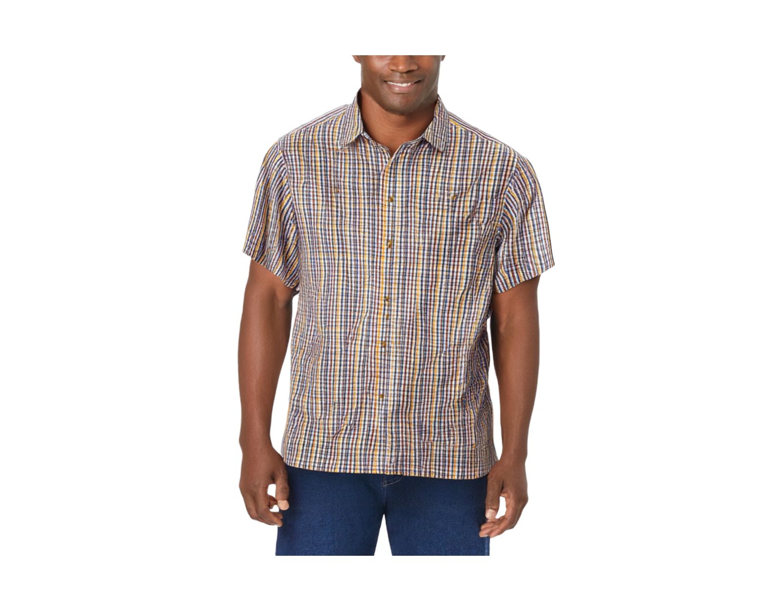 KingSize Men's Wrinkle-Resistant Short Sleeve Button Down, Printed