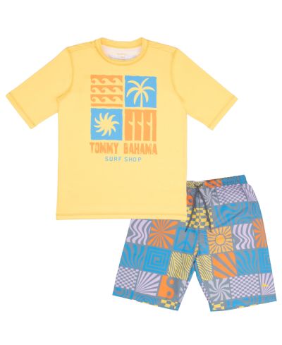 Детский комплект плавательной одежды Tommy Bahama: рашгард и плавательные шорты, 2 шт