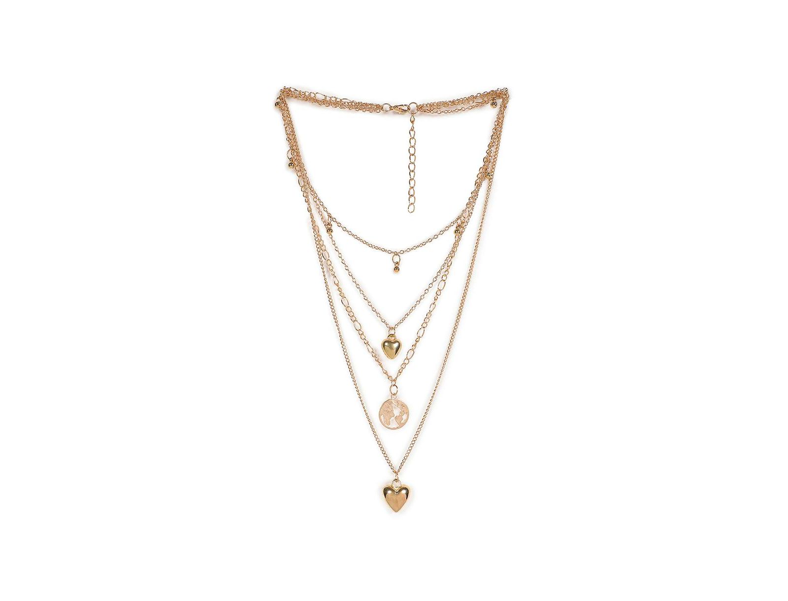 SOHI Gold Heart Layered Necklace