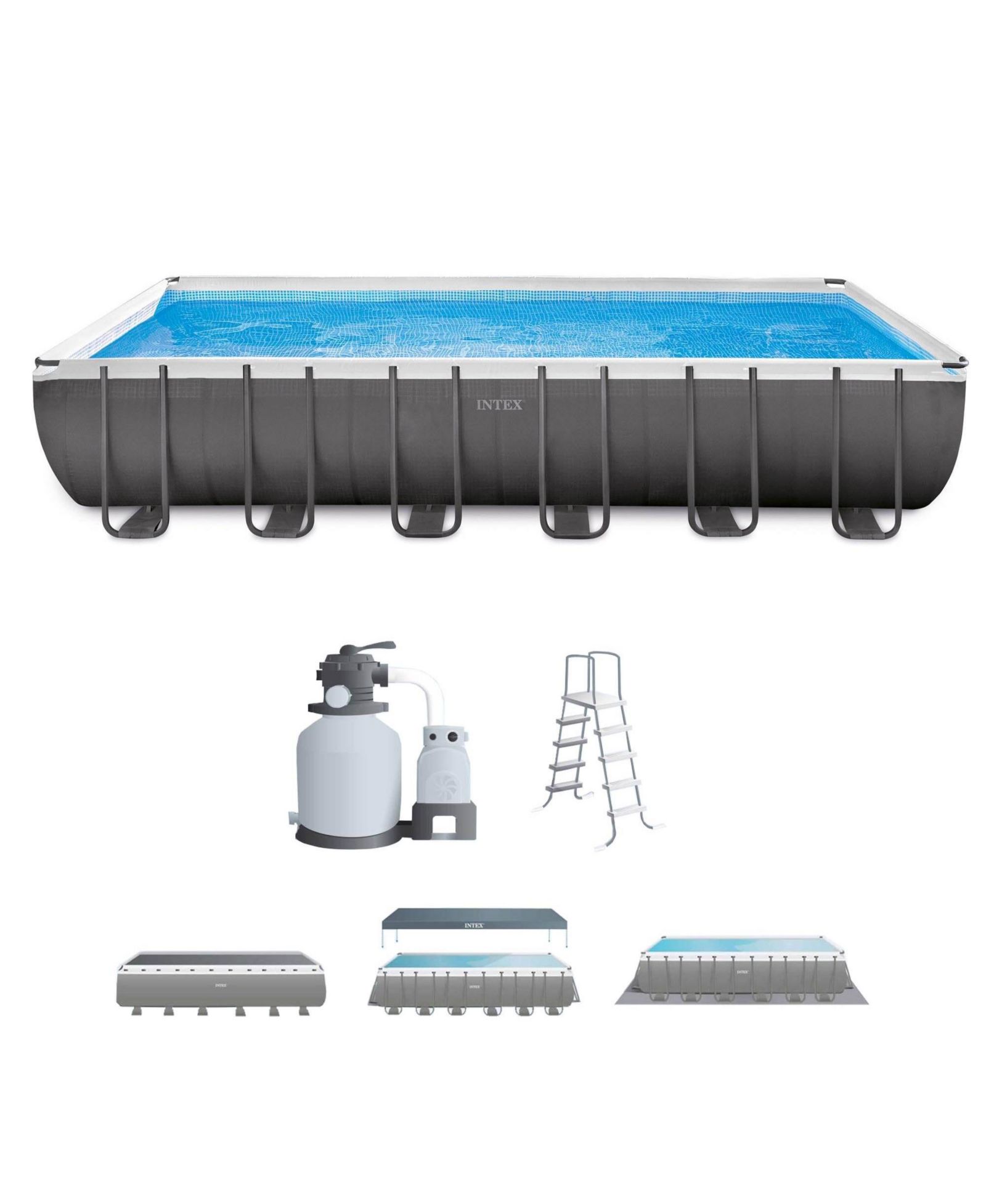 Intex 26363EH 24' x 12' x 52" Rectangular Ultra XTR Frame Swimming Pool w/ Pump