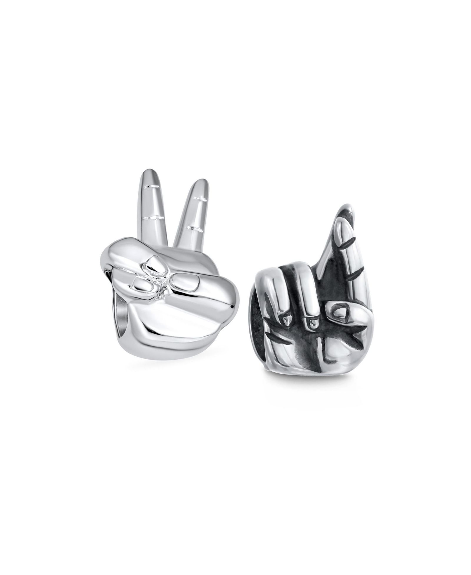 Браслет Bling Jewelry Sterling Silver Retro Hippie Peace Charm