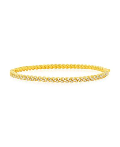 Sterling , CZ Twist Design Bracelet - Plated