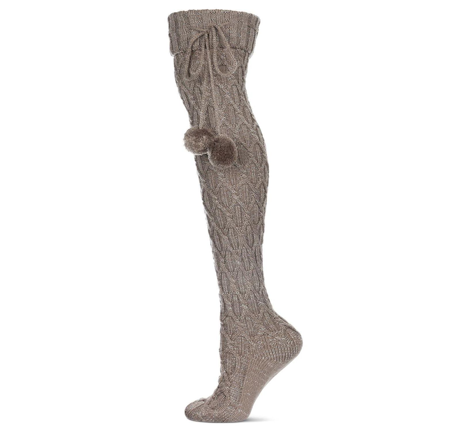 Женский теплый носок MeMoi Interdiamond Chunky Knit Over The Knee