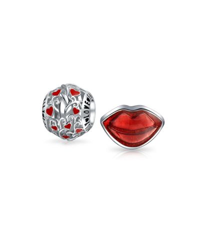 Bling Jewelry набор подвесок Sterling Silver Sexy Kiss Red Lips