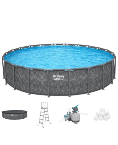 Набор плавательного бассейна Bestway APX 365 22'x52" Round Above Ground с насосом и лестницей