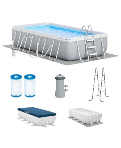 Надувной прямоугольный бассейн Intex 16' x 8' x 42" Prism Frame Above Ground Set