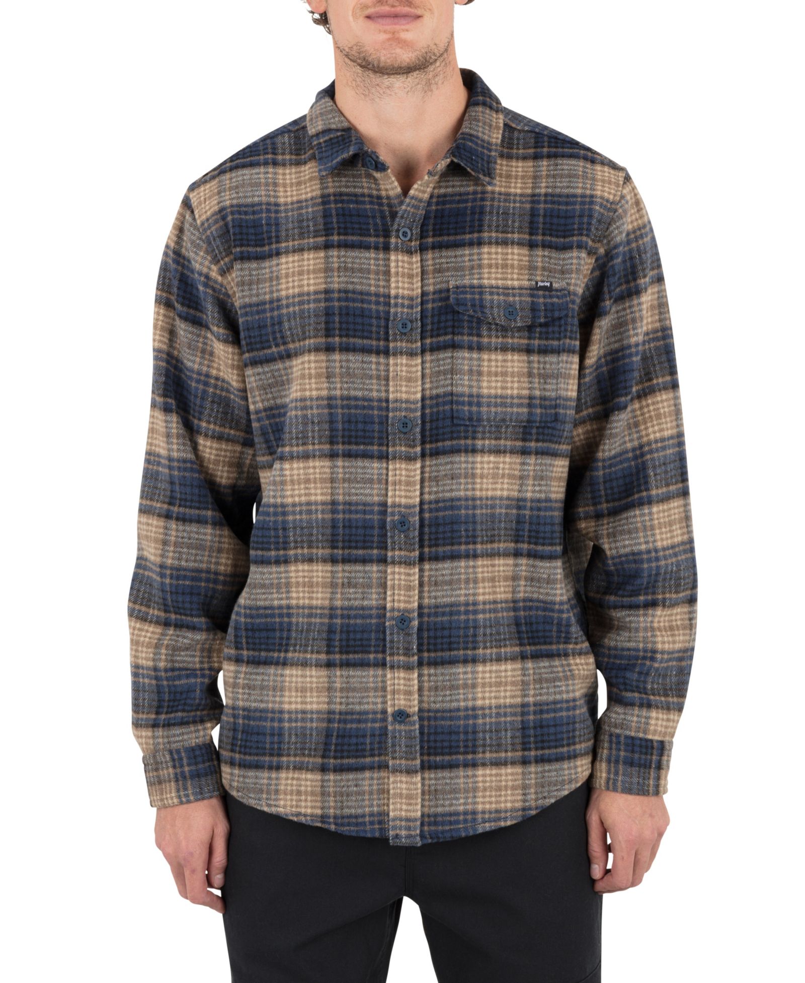 Hurley Мужская рубашка Portland Plaid с длинным рукавом