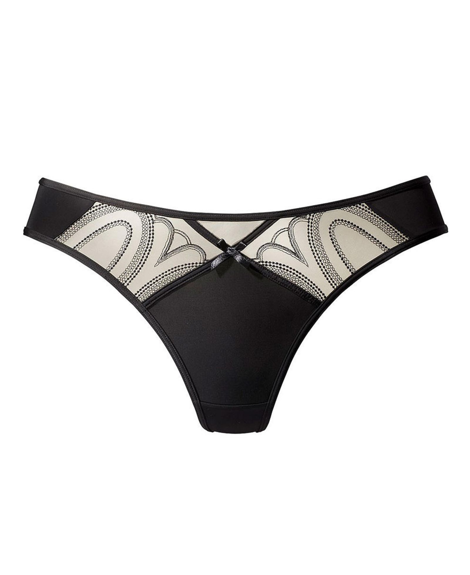 LASCANA Women's Lace Insert Minimal-Coverage Thong Underwear