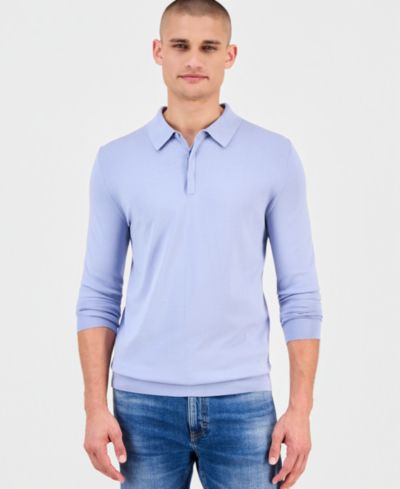Hugo Boss Men's San Pippo Long-Sleeve Ribbed Polo Sweater