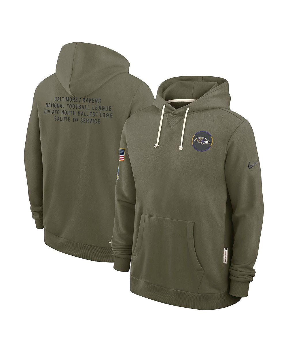 Мужское худи Nike Olive Baltimore Ravens 2025 Salute to Service Dominant Force