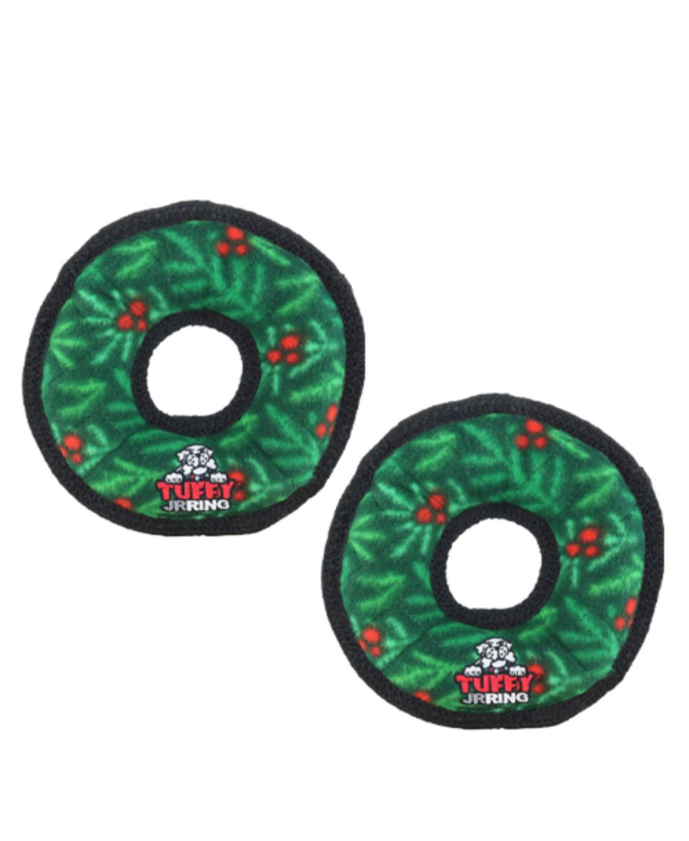 Игрушка для собак Tuffy Jr Ring Wreath 2 Pack, прочный мягкий пищащий игрушка