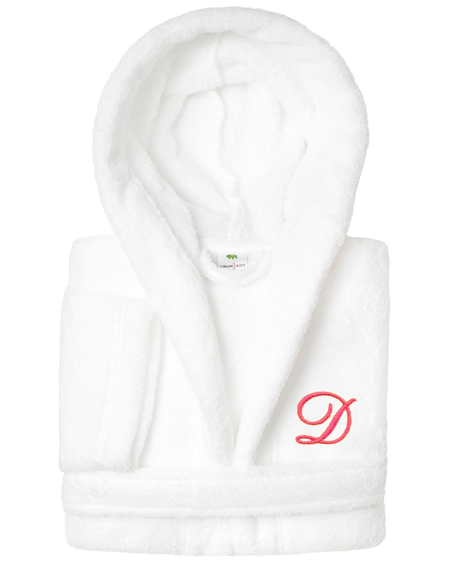 Linum Home Personalized Kids Super Plush Hooded Bathrobe