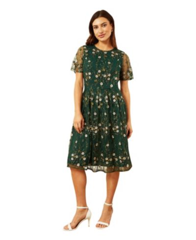Женское платье-трапеция Yumi Embroidered Floral Skater