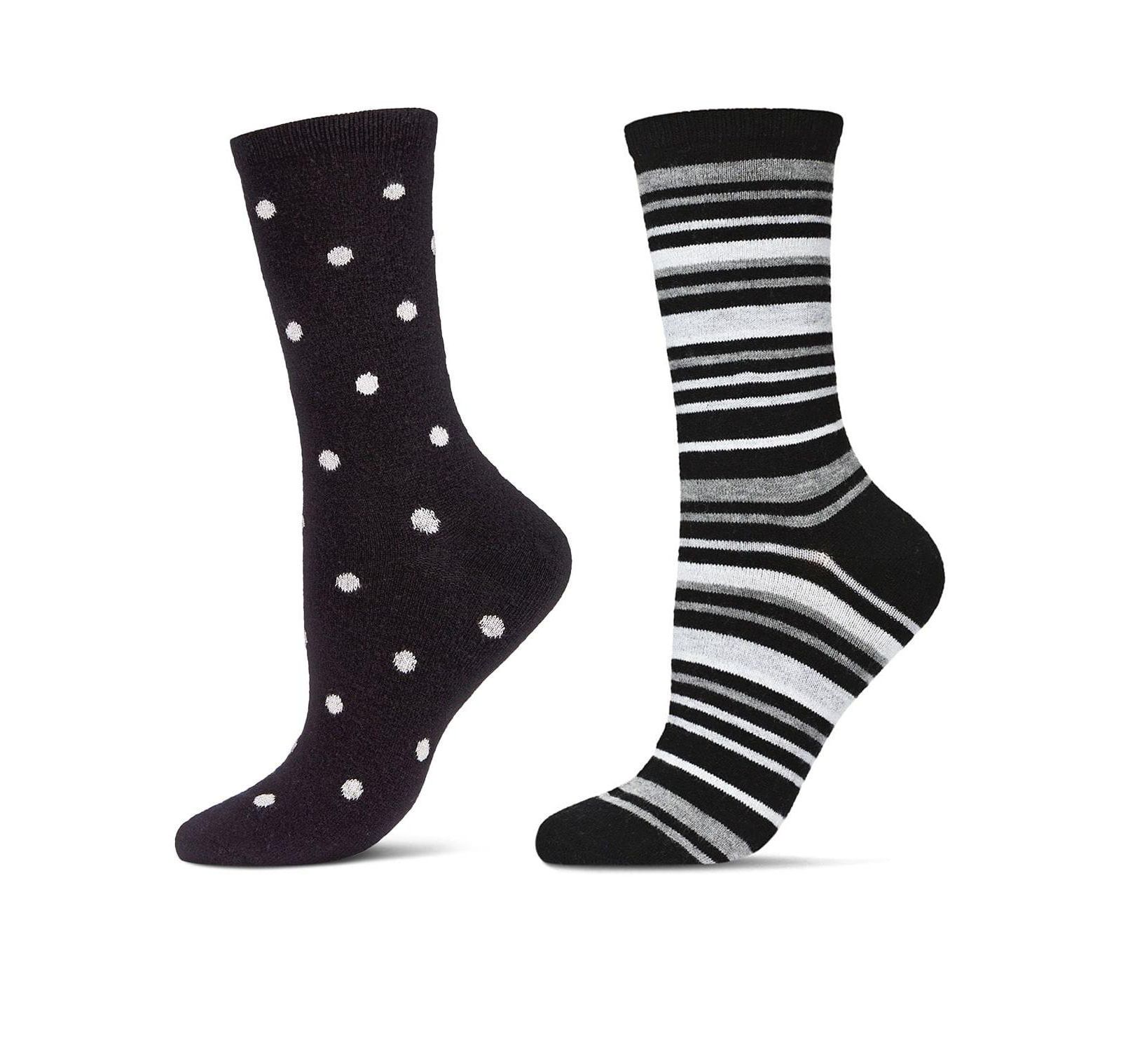 MeMoi Women's 2 Pair Pack Cashmere Blend Crew Socks