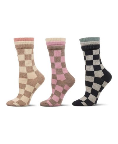 Женские носки MeMoi Checkmate Triple Cuff Crew, упаковка 3 пары