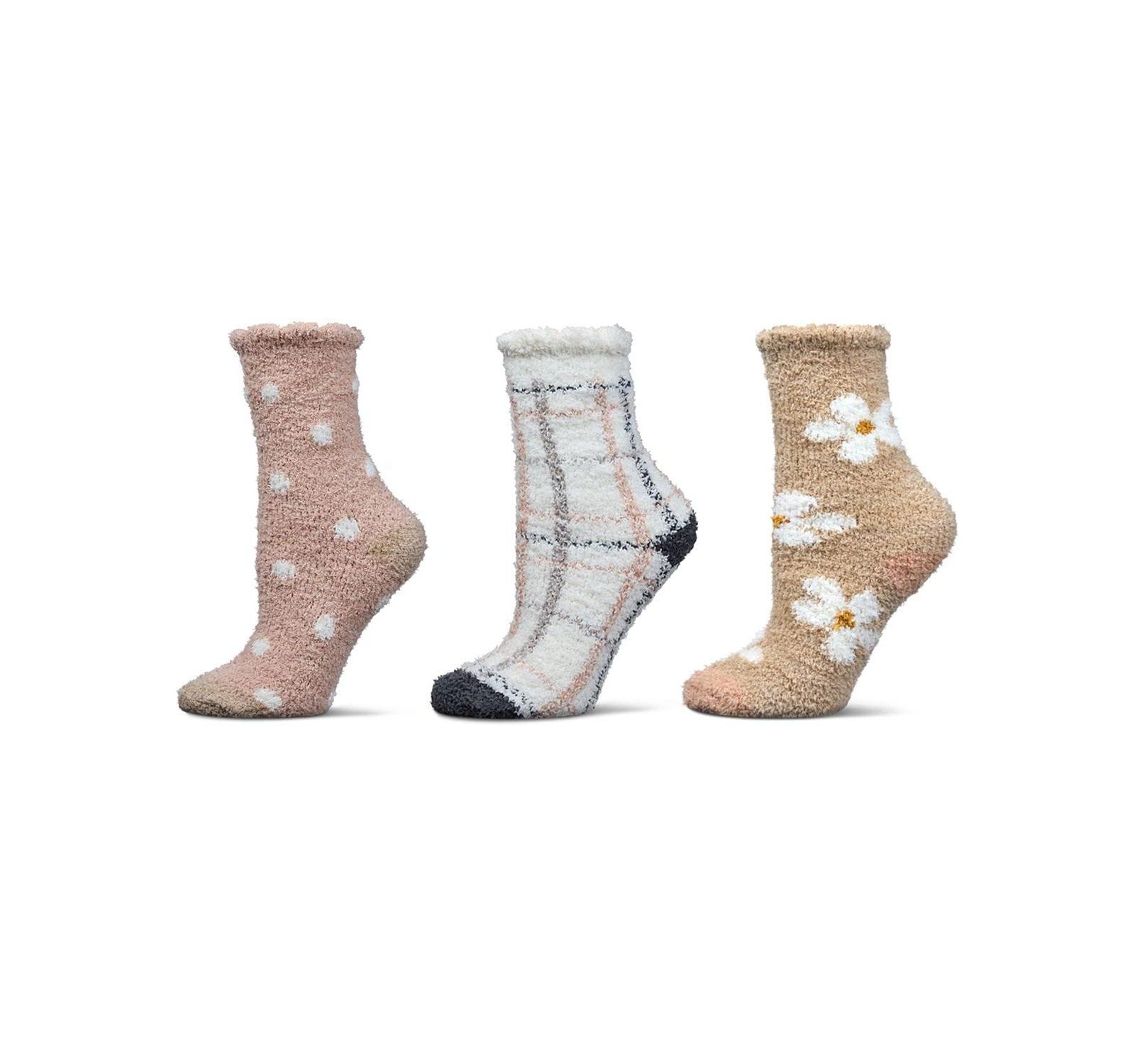 MeMoi Women's 3 Pair Pack Cozy Crew Socks