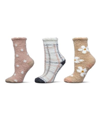 MeMoi Women's 3 Pair Pack Cozy Crew Socks