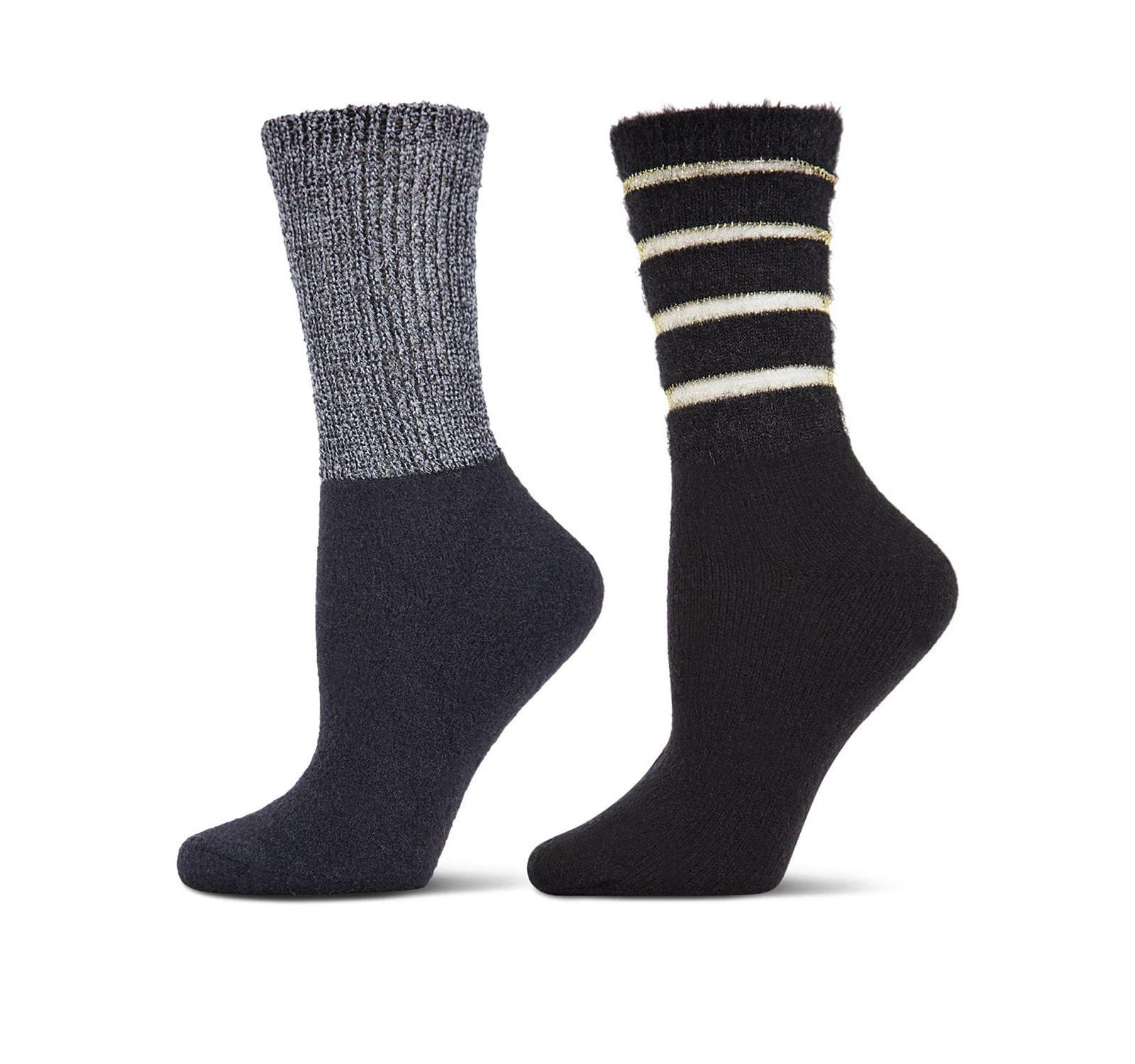 MeMoi Women's 2 Pair Pack Cozy Crew Socks