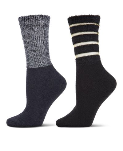 MeMoi Women's 2 Pair Pack Cozy Crew Socks