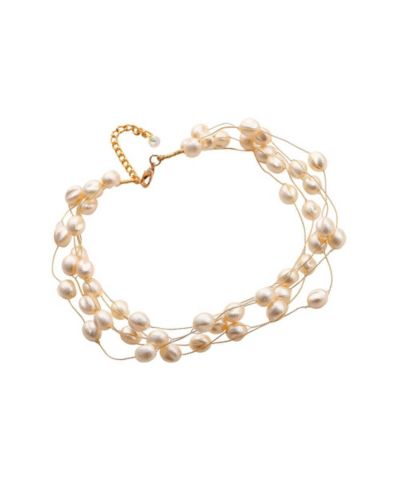SOHI White Venezia Collar Necklace