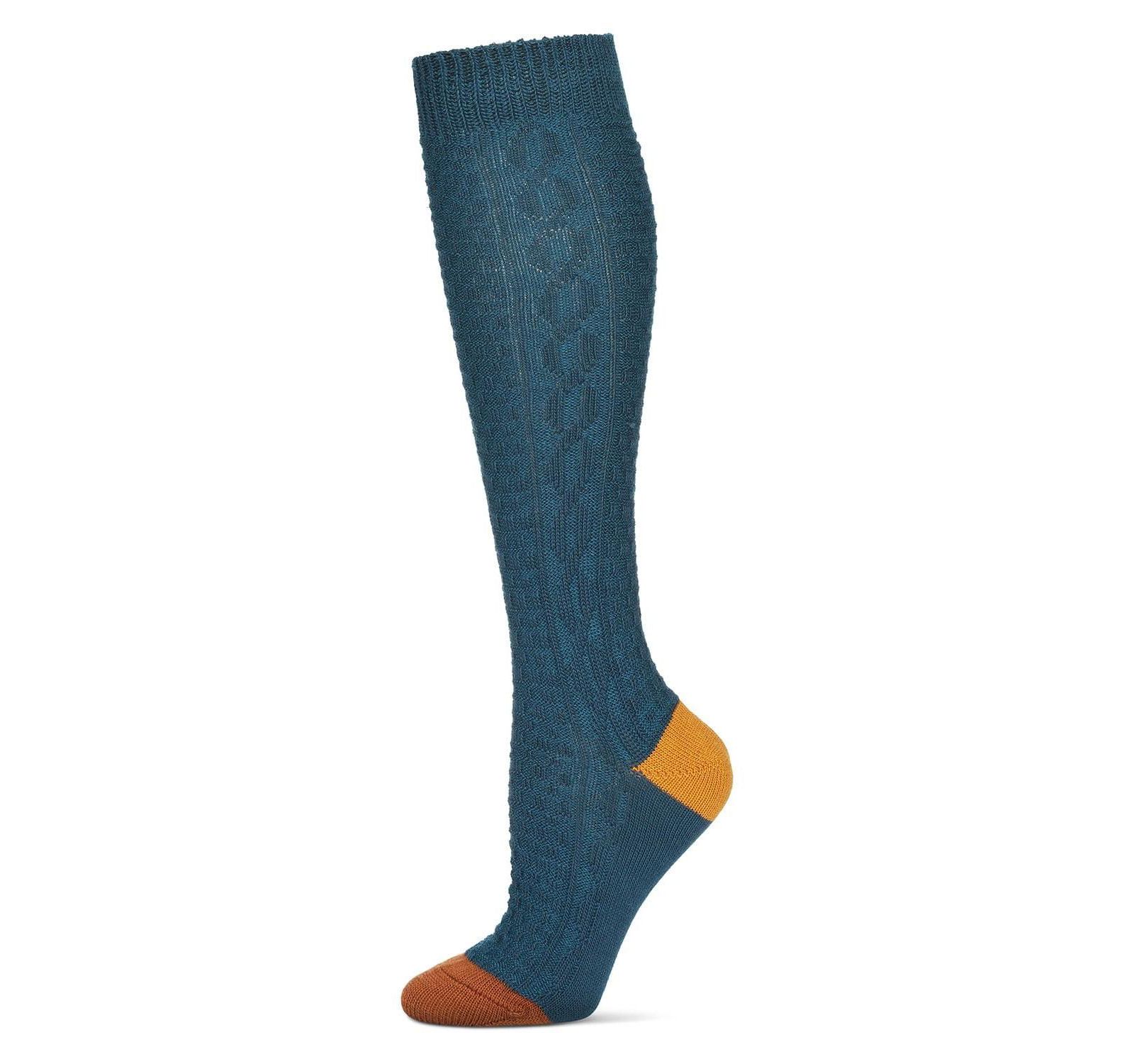 MeMoi Women's Brick Twist Crosshatch Knit Knee High Sock