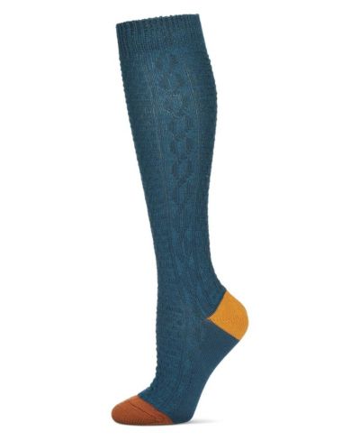 MeMoi Женские высокие носки с узором Brick Twist Crosshatch