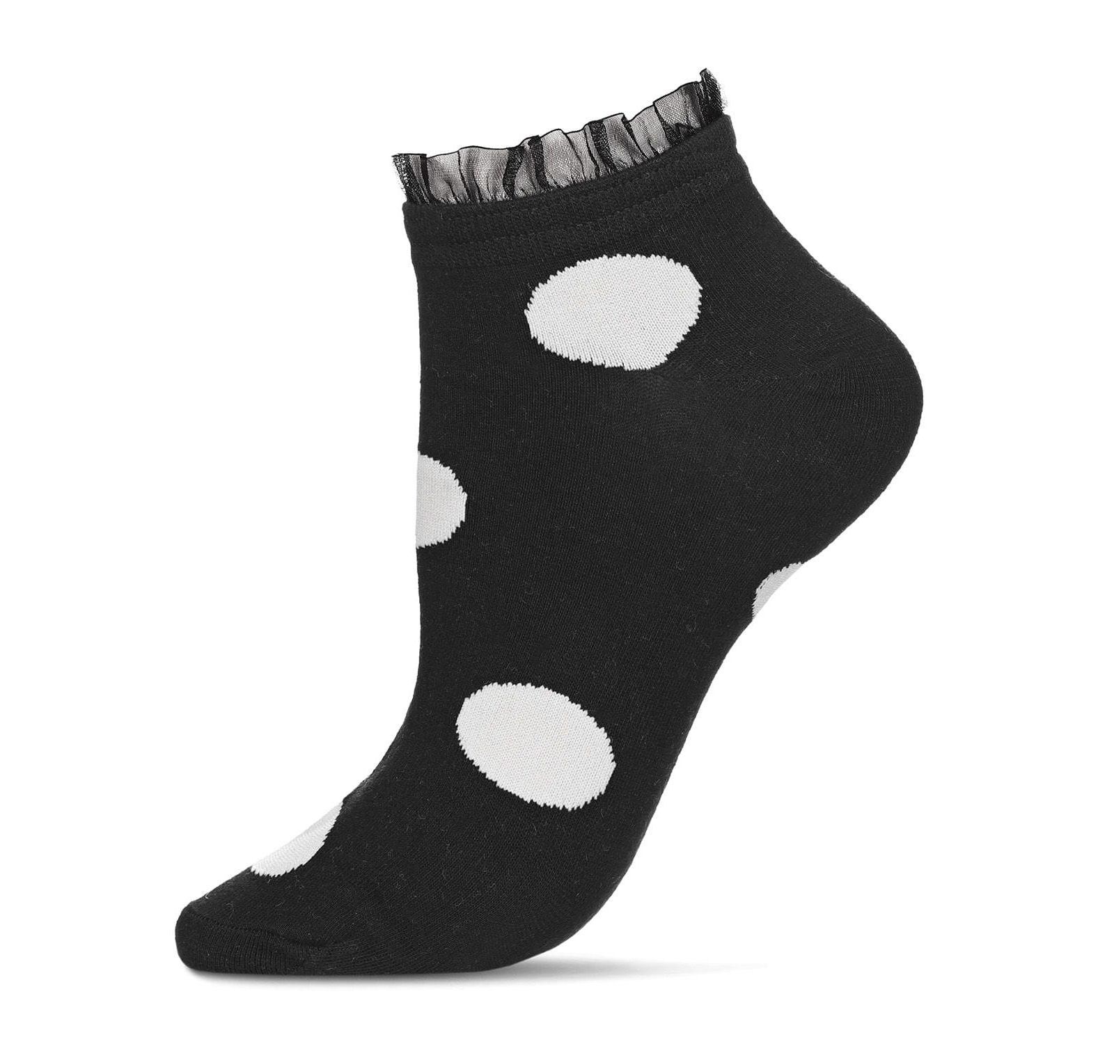 MeMoi Women's Ruffle Polka Dot Cotton Blend Low-Cut Socks
