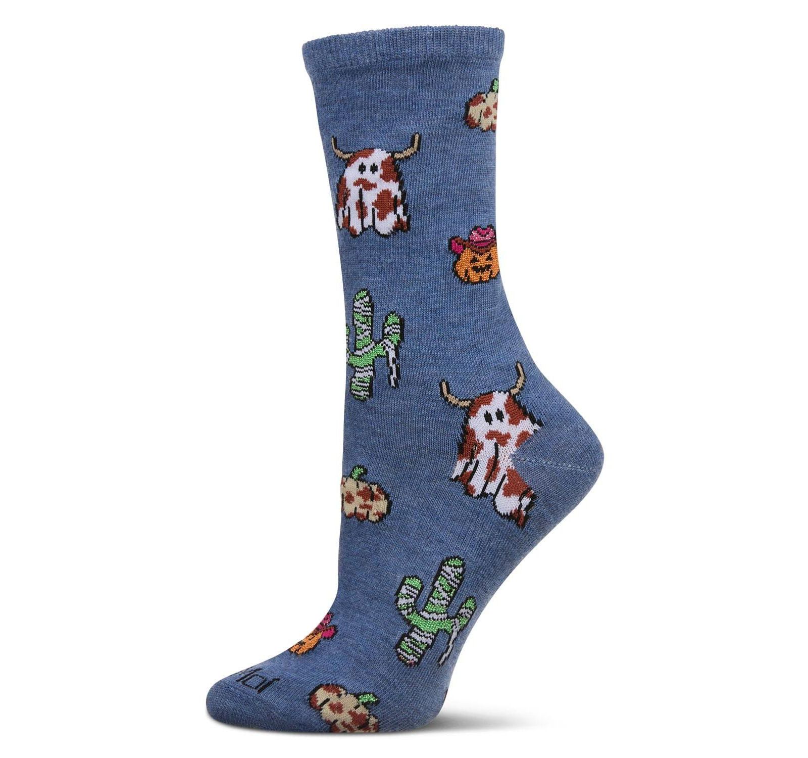 MeMoi Women's Spooky Western Holiday Crew Socks